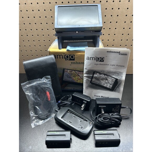 Amigo HD Enhanced Vision Desktop Magnifier Model: AMG-A-BL - Tested - W/ Box - Picture 1 of 16